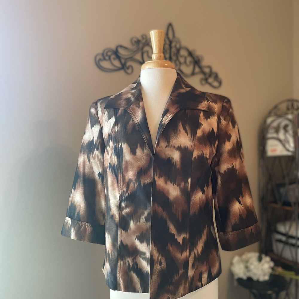 Kim Rodgers black, brown and tan dress jacket